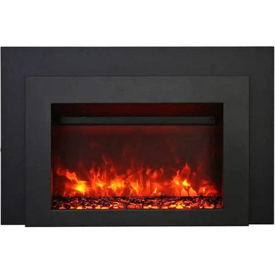 Sierra Flame 30" Electric Fireplace Insert with Black Steel Surround INS-FM-30 Fireplaces INS-FM-30 Flame Authority