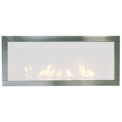 Sierra Flame Stainless Steel Surround with Safety Barrier for Newcomb 36-Inch Gas Fireplace NEWCOMB-36-SURR-SS-SCR