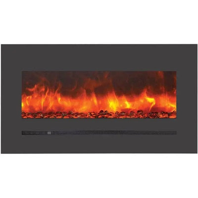 Sierra Flame Steel Front 26" Linear Wall Mount/Flush Mount Electric Fireplace WM-FML-26-3223-STL Fireplaces WM-FML-26-3223-STL Flame Authority