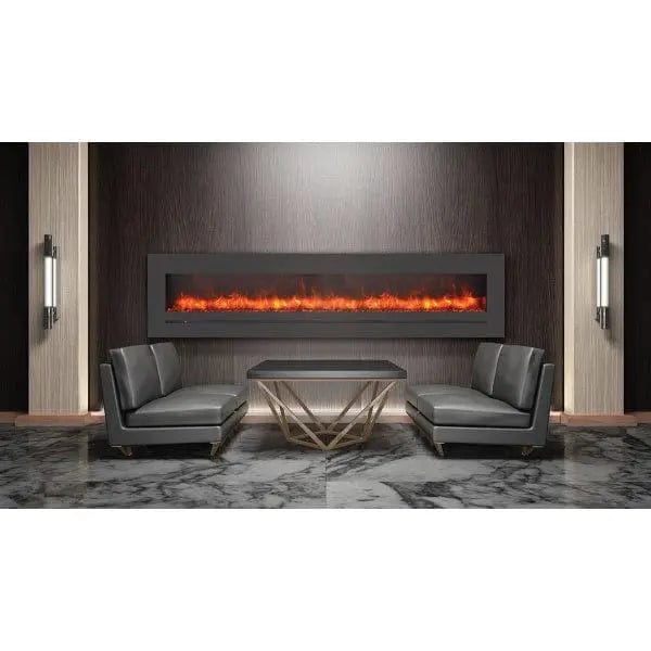 Sierra Flame Steel Front 26" Linear Wall Mount/Flush Mount Electric Fireplace WM-FML-26-3223-STL Fireplaces WM-FML-26-3223-STL Flame Authority