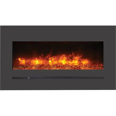 Sierra Flame Steel Front 26" Linear Wall Mount/Flush Mount Electric Fireplace WM-FML-26-3223-STL Fireplaces WM-FML-26-3223-STL Flame Authority