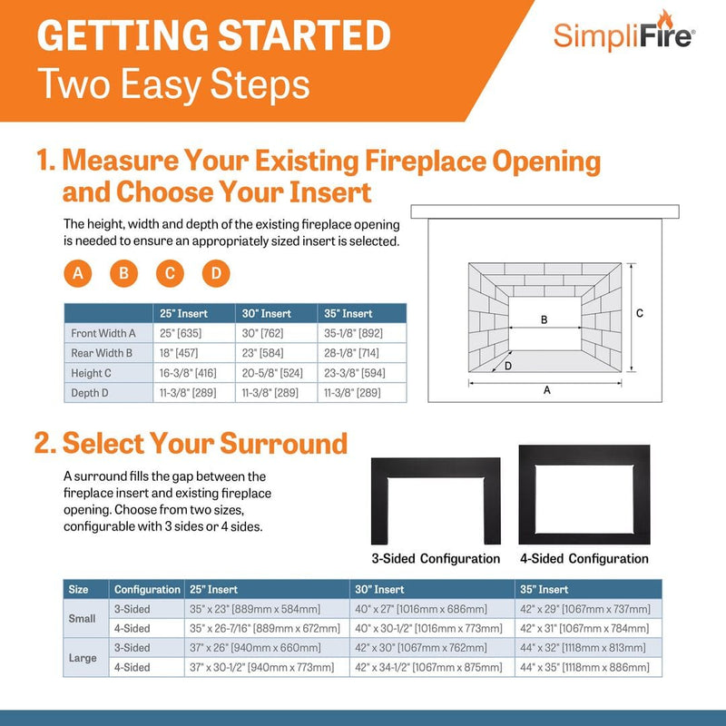 SimpliFire 25" Electric Insert Fireplace SF-INS25 Fireplaces SF-INS25 Flame Authority