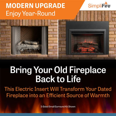 SimpliFire 32" Electric Insert Fireplace GI-32-ZC Fireplaces GI-32-ZC Flame Authority