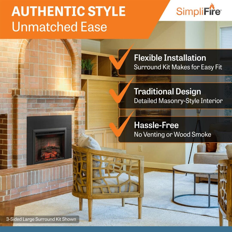 SimpliFire 32" Electric Insert Fireplace GI-32-ZC Fireplaces GI-32-ZC Flame Authority