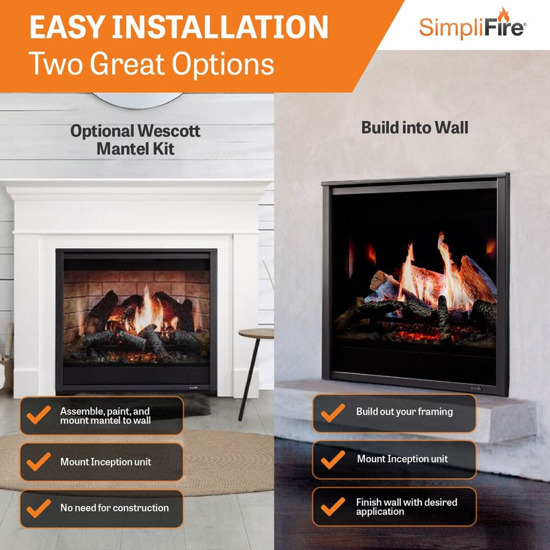 SimpliFire 36-inch Inception Traditional Electric Fireplace SF-INC36 Fireplaces SF-INC36 Flame Authority