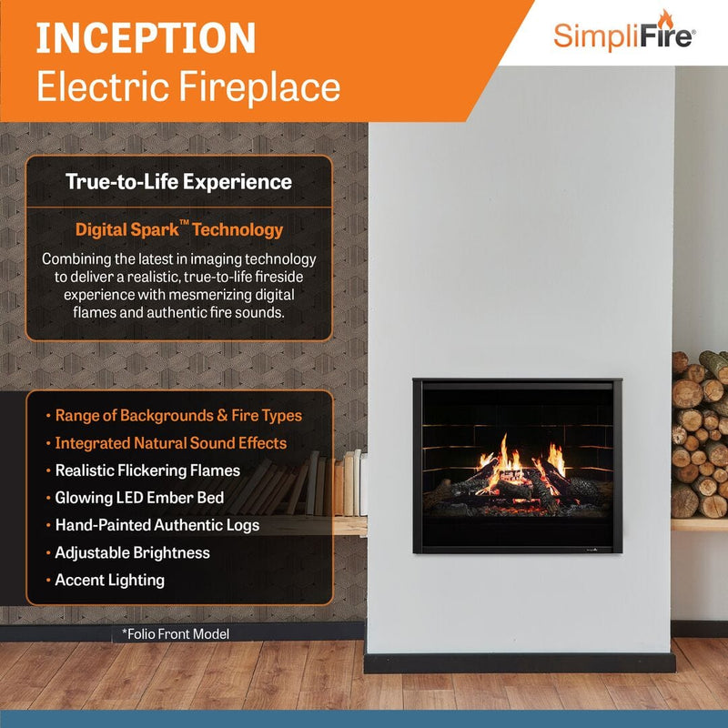 SimpliFire 36-inch Inception Traditional Electric Fireplace SF-INC36 Fireplaces SF-INC36 Flame Authority