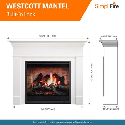 SimpliFire 36-inch Inception Traditional Electric Fireplace SF-INC36 Fireplaces SF-INC36 Flame Authority