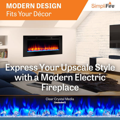 SimpliFire Allusion 48" Electric Fireplace SF-ALL48-BK Fireplaces SF-ALL48-BK Flame Authority