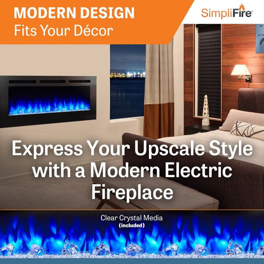 SimpliFire Allusion 60" Electric Fireplace SF-ALL60-BK Fireplaces SF-ALL60-BK Flame Authority