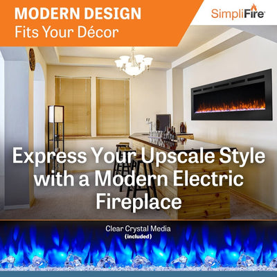 SimpliFire Allusion 84" Electric Fireplace SF-ALL84-BK Fireplaces SF-ALL84-BK Flame Authority