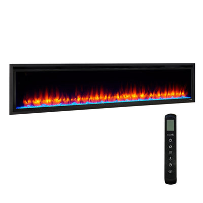 SimpliFire Allusion Platinum 72" Electric Fireplace SF-ALLP72-BK Fireplaces SF-ALLP72-BK Flame Authority