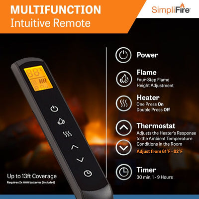 SimpliFire Built-In 30" Electric Fireplace SF-BI30-EB Fireplaces SF-BI30-EB Flame Authority