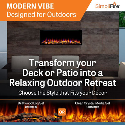 SimpliFire Forum 43-inch Electric Outdoor Fireplace SF-OD43 Fireplaces SF-OD43 Flame Authority