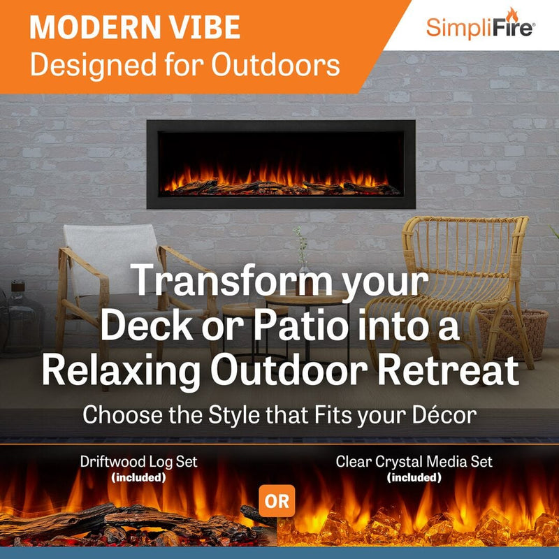 SimpliFire Forum 55-inch Electric Outdoor Fireplace SF-OD55 Fireplaces SF-OD55 Flame Authority