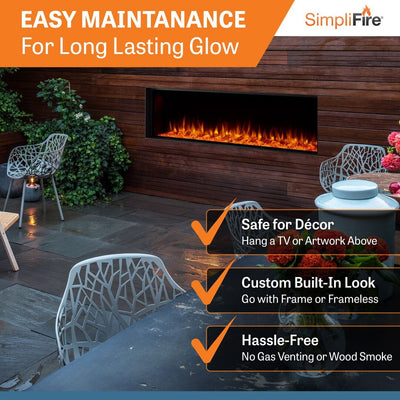 SimpliFire Forum 55-inch Electric Outdoor Fireplace SF-OD55 Fireplaces SF-OD55 Flame Authority