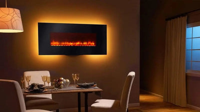 SimpliFire Modern Wall-Mount 38" Electric Fireplace SF-WMS38-BK Fireplaces SF-WMS38-BK Flame Authority