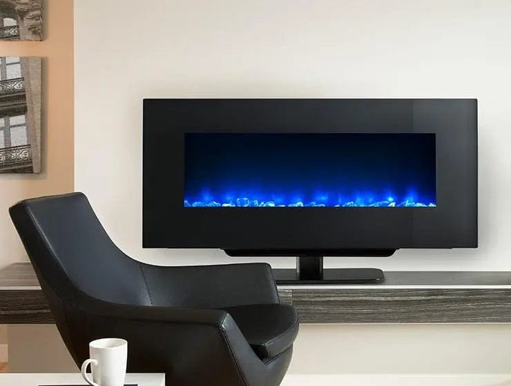 SimpliFire Modern Wall-Mount 38" Electric Fireplace SF-WMS38-BK Fireplaces SF-WMS38-BK Flame Authority