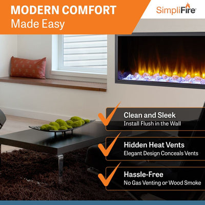 SimpliFire Scion 43" Electric Fireplace SF-SC43-BK Fireplaces SF-SC43-BK Flame Authority