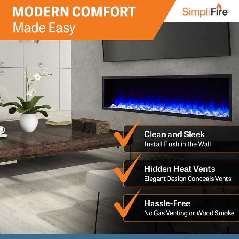 SimpliFire Scion 78" Electric Fireplace SF-SC78-BK Fireplaces SF-SC78-BK Flame Authority