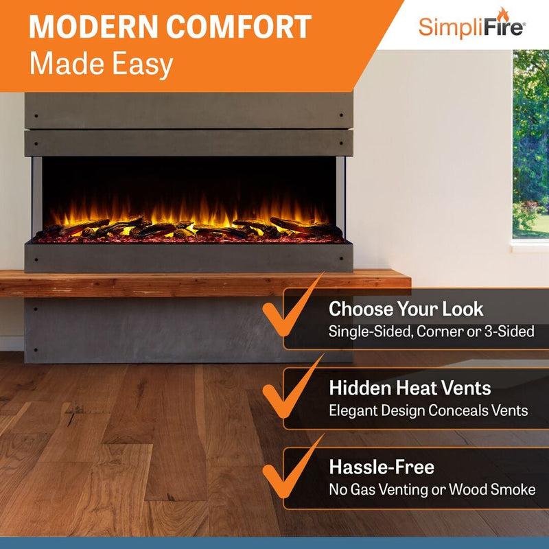 SimpliFire Scion Trinity 3-Sided Linear Electric Fireplace SF-SCT Fireplaces Flame Authority