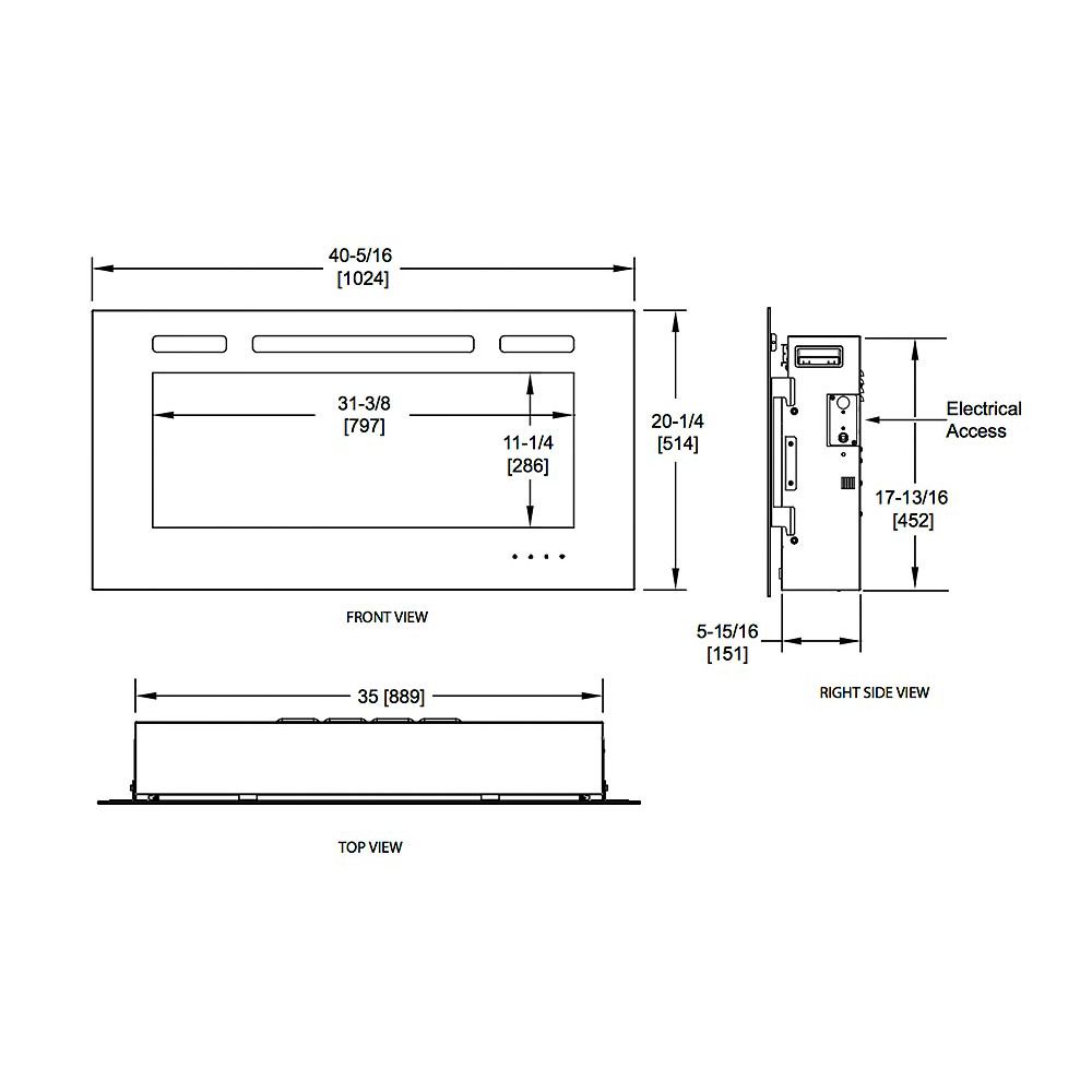 SimpliFire Semi-Recessed Trim Skirt TRIM-ALL40 | Flame Authority - Trusted Dealer