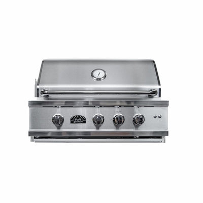 Sole Gourmet 30″ Luxury Series 4-Burner Built-In Grill with LED Control Lighting & Rotisserie