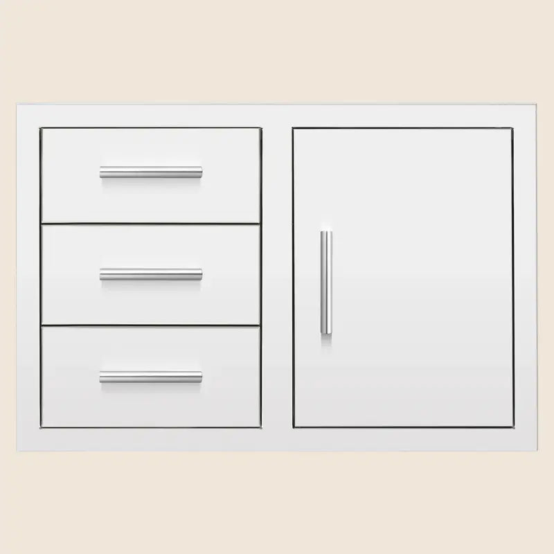 Summerset DC3-33 33-Inch 3-Drawer & Access Door Combo with Hidden Hinge BBQ Island Components DC3-33 Flame Authority
