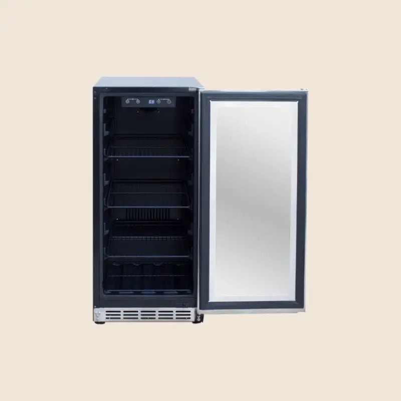 Summerset RFR-15G 15-Inch Outdoor Rated Refrigerator with Glass Door – 3.2 Cu. Ft. Refrigerators RFR-15G Flame Authority