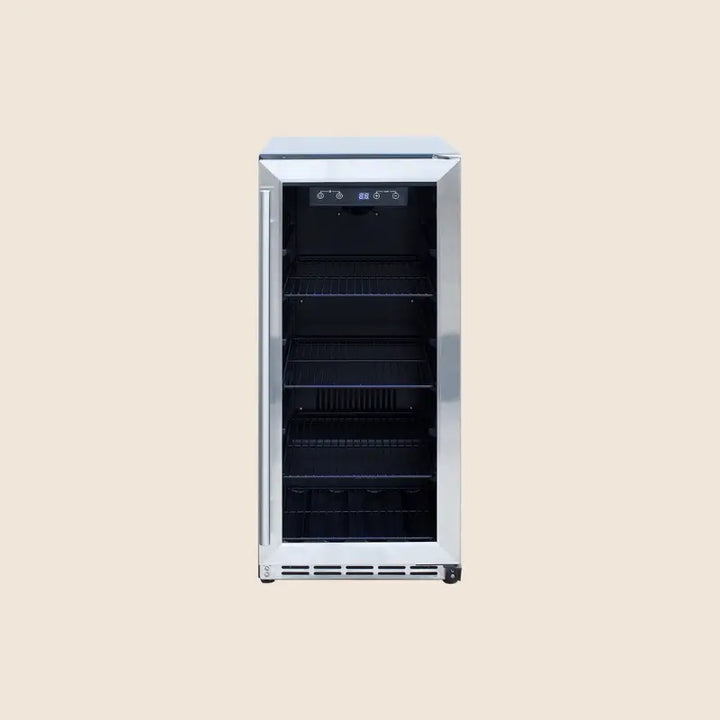 Summerset RFR-15G 15-Inch Outdoor Rated Refrigerator with Glass Door – 3.2 Cu. Ft. Refrigerators RFR-15G Flame Authority