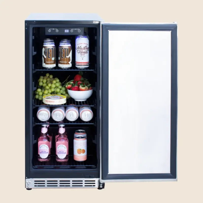 Summerset RFR-15S 15-Inch Outdoor Rated Refrigerator with Stainless Steel Door – 3.2 Cu. Ft. Refrigerators RFR-15S Flame Authority