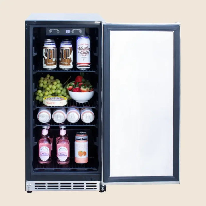 Summerset RFR-15S 15-Inch Outdoor Rated Refrigerator with Stainless Steel Door – 3.2 Cu. Ft. Refrigerators RFR-15S Flame Authority