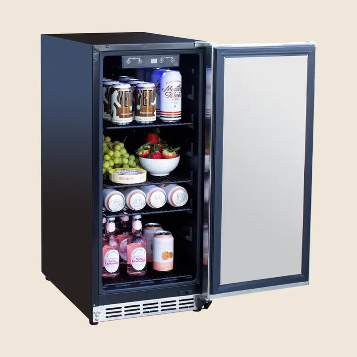 Summerset RFR-15S 15-Inch Outdoor Rated Refrigerator with Stainless Steel Door – 3.2 Cu. Ft. Refrigerators RFR-15S Flame Authority