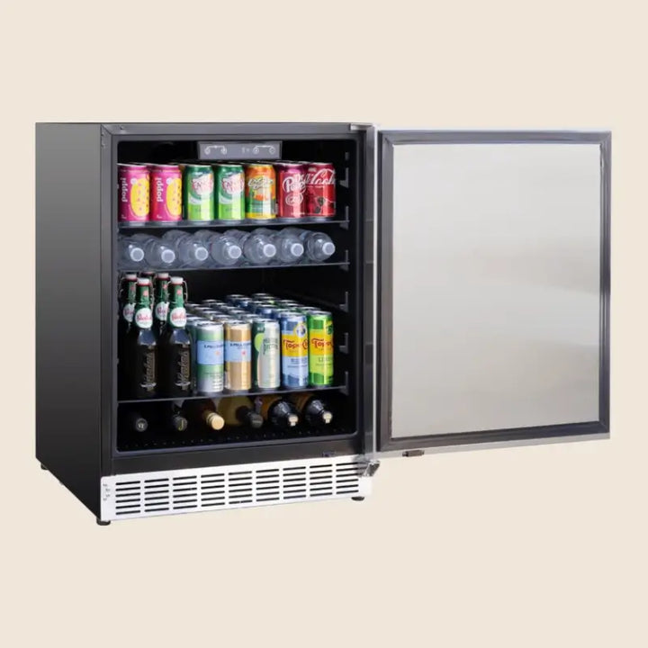 Summerset RFR-24S-A 24-Inch Outdoor Rated Refrigerator – 5 Cu. Ft., 161-Can Capacity Refrigerators RFR-24S-A Flame Authority