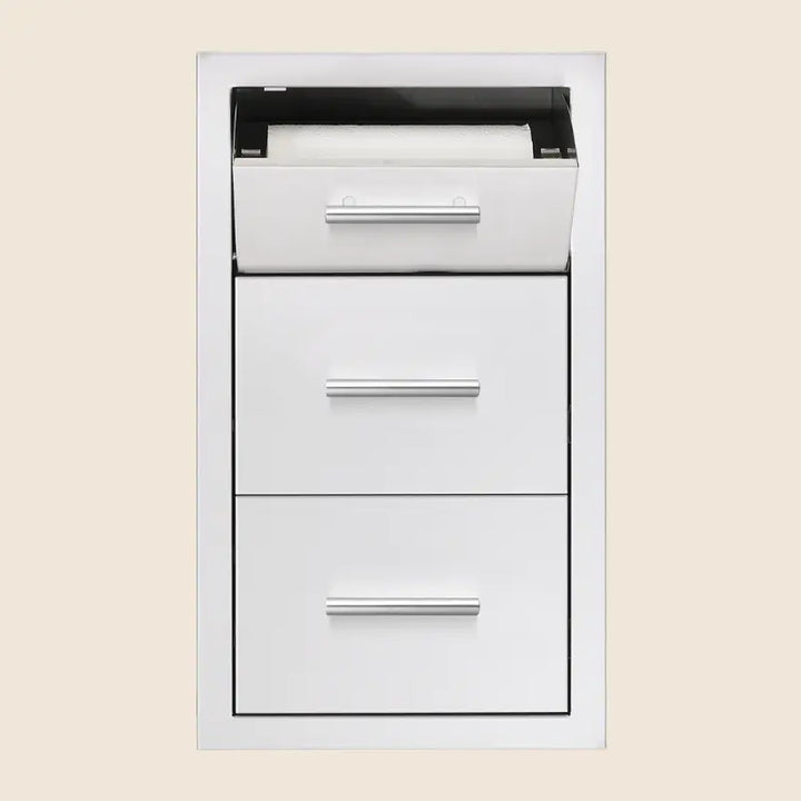 Summerset TDC-17 17-Inch Vertical 2-Drawer & Paper Towel Holder Combo BBQ Island Components TDC-17 Flame Authority