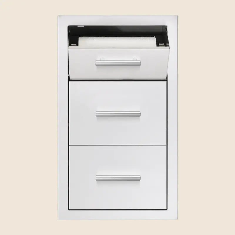 Summerset TDC-17 17-Inch Vertical 2-Drawer & Paper Towel Holder Combo BBQ Island Components TDC-17 Flame Authority