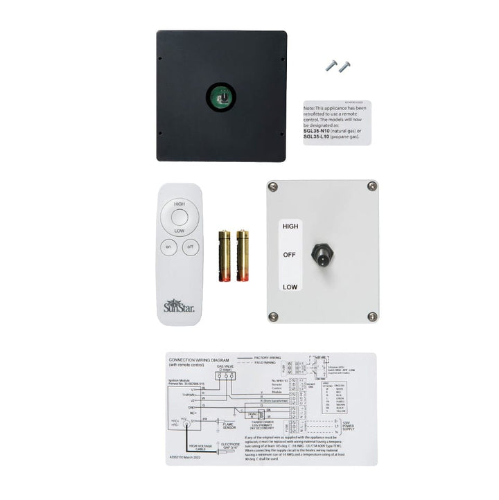 Sunstar Remote Control Kit 44640010 Heater Parts & Accessories 44640010 Flame Authority