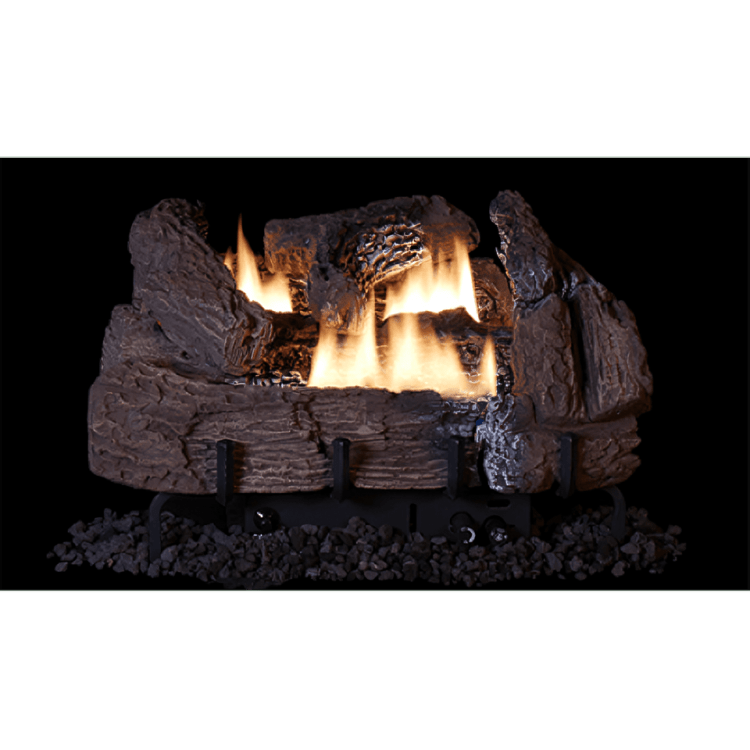 Superior Double-Flame 18-inch/24-inch Dual Yellow Vent-Free Natural Gas Log Burner With Millivolt Control VD1824NR