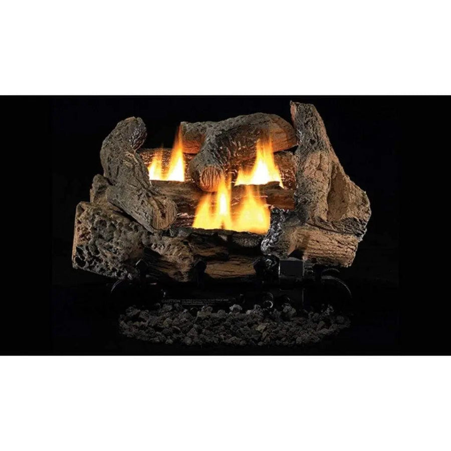 Superior Double-Flame 18-inch/24-inch Dual Yellow Vent-Free Propane Gas Log Burner With Manual Control VD1824PM Fireplace Log Sets VD1824PM Flame Authority
