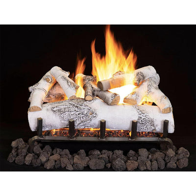 Superior Dual-Burner Ashton White Birch 36" 9-Piece Outdoor Vented Gas Log Set ASHTONBIRCH36 Fireplace Log Sets ASHTONBIRCH36 Flame Authority