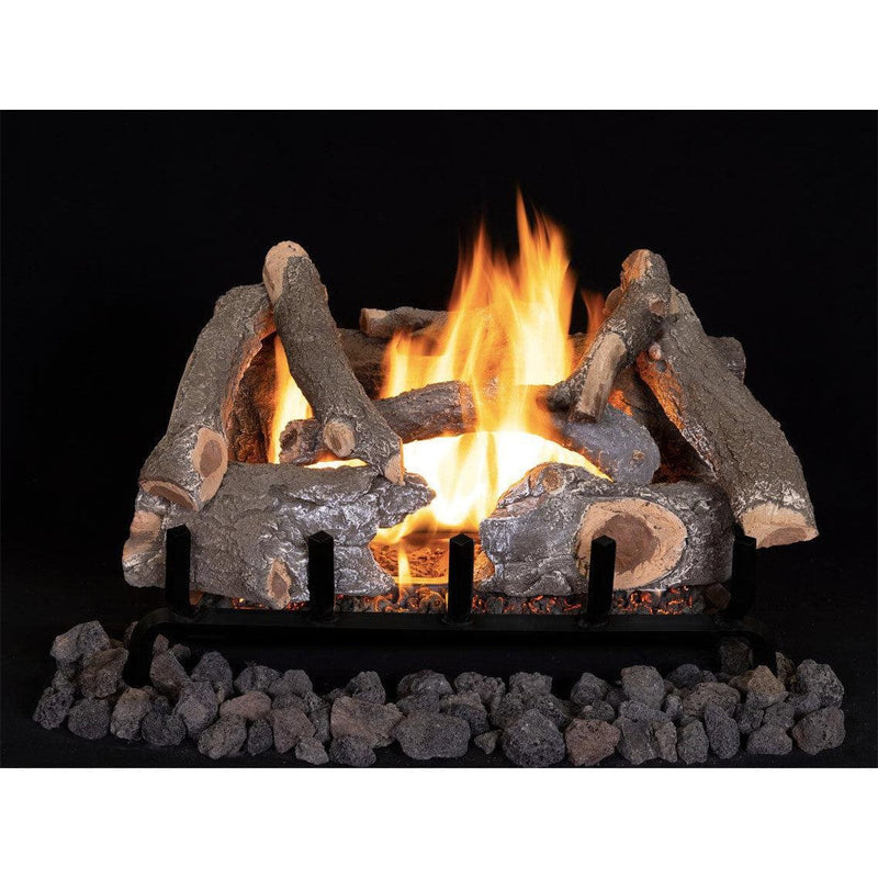 Superior Dual-Burner Ozark Charred Oak 24" 8-Piece Vented Gas Log Set OZARKCHARRED24 Fireplace Log Sets OZARKCHARRED24 Flame Authority