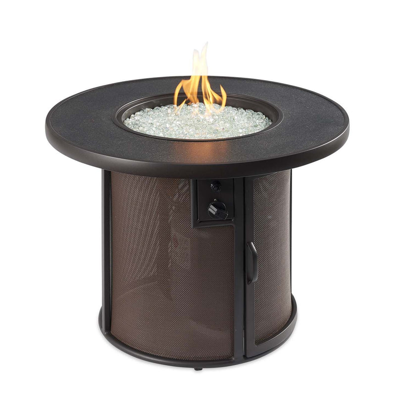 The Outdoor Greatroom Company 32 Inch Stonefire Brown Round Gas Fire Pit Table SF-32-K