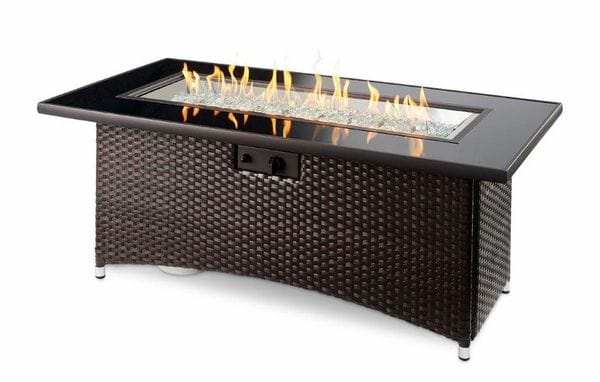 The Outdoor Greatroom Company 42 Inch Montego Linear Gas Fire Pit Table MG-1242-BLSM-K