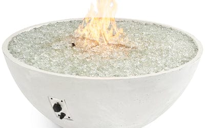The Outdoor GreatRoom Company 42 Inch White Cove Edge Gas Fire Pit Bowl CV-30EWHT