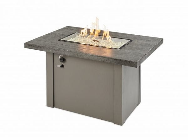 The Outdoor Greatroom Company 44 Inch Stone Grey Havenwood Rectangular Gas Fire Pit Table HVGG-1224-K