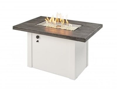 The Outdoor Greatroom Company 44 Inch Stone Grey Havenwood Rectangular Gas Fire Pit Table HVGW-1224-K