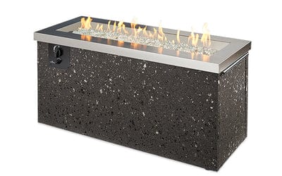 The Outdoor GreatRoom Company 48 Inch Stainless Steel Key Largo Linear Gas Fire Pit Table KL-1242-SS