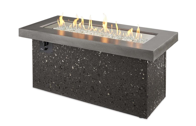 The Outdoor GreatRoom Company 54 Inch Grey Key Largo Linear Gas Fire Pit Table KL1242MDSILP