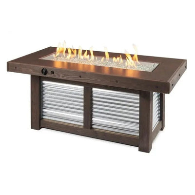 The Outdoor Greatroom Company 57 Inch Denali Brew Linear Gas Fire Pit Table DENBR-1242 Gas Fire Pits DENBR-1242 Flame Authority