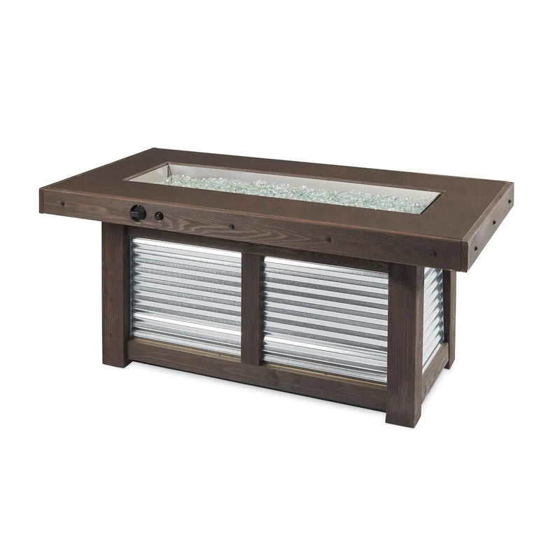 The Outdoor Greatroom Company 57 Inch Denali Brew Linear Gas Fire Pit Table DENBR-1242 Gas Fire Pits DENBR-1242 Flame Authority