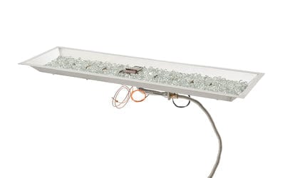 The Outdoor GreatRoom Company 96 Inch Linear Crystal Fire Plus Gas Burner CFP1296DSING | Flame Authority - Trusted Dealer